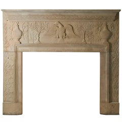 Carved Sandstone Mantel from Ohio, Dated 1827