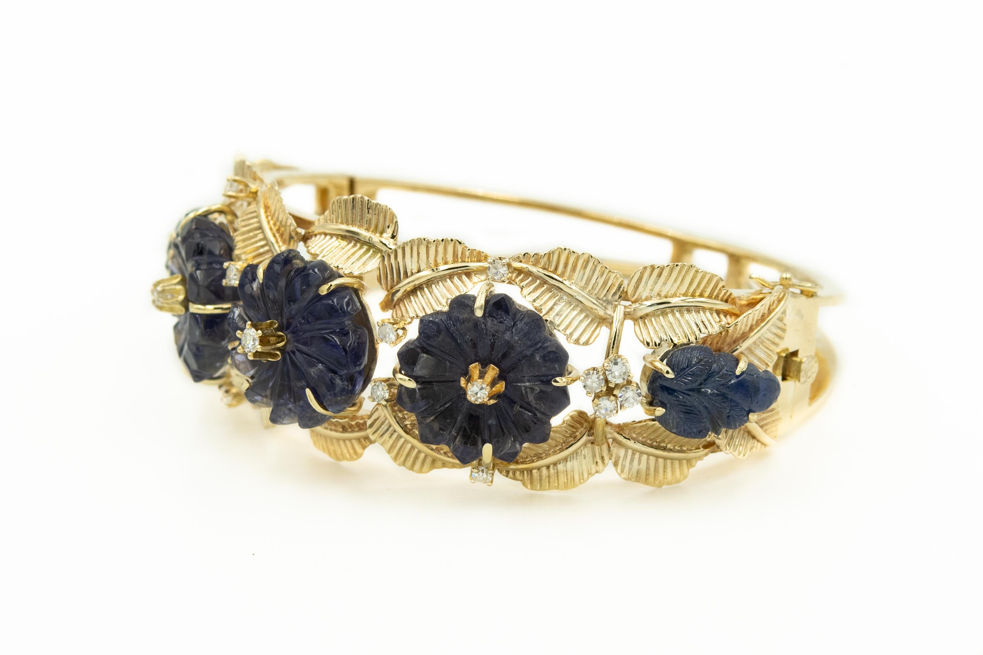 bracelet floral des années 1970, d'une largeur de 1