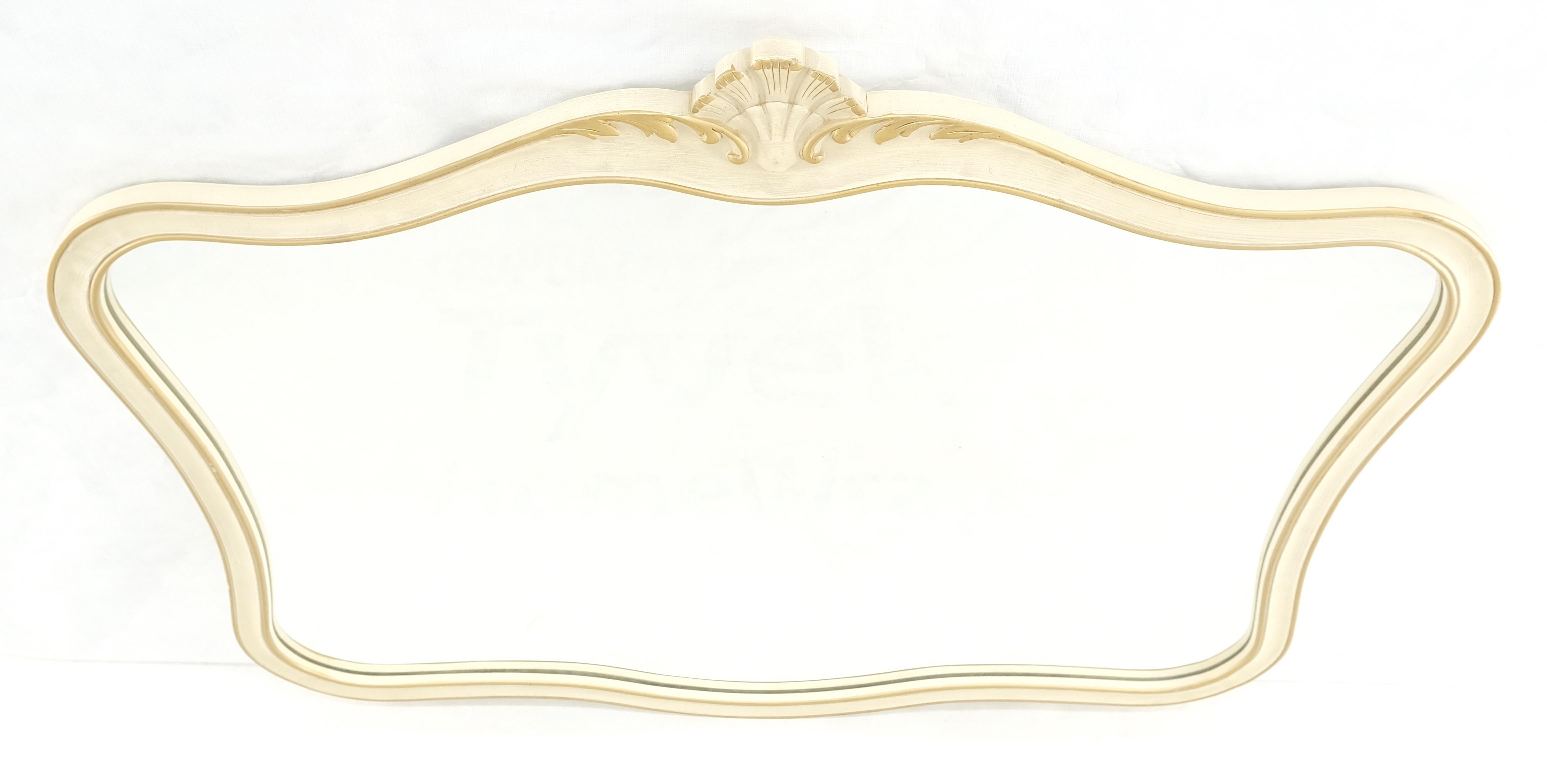 Carved Scallop Beige Gold Trip Country French Wall Mirror For Sale 4