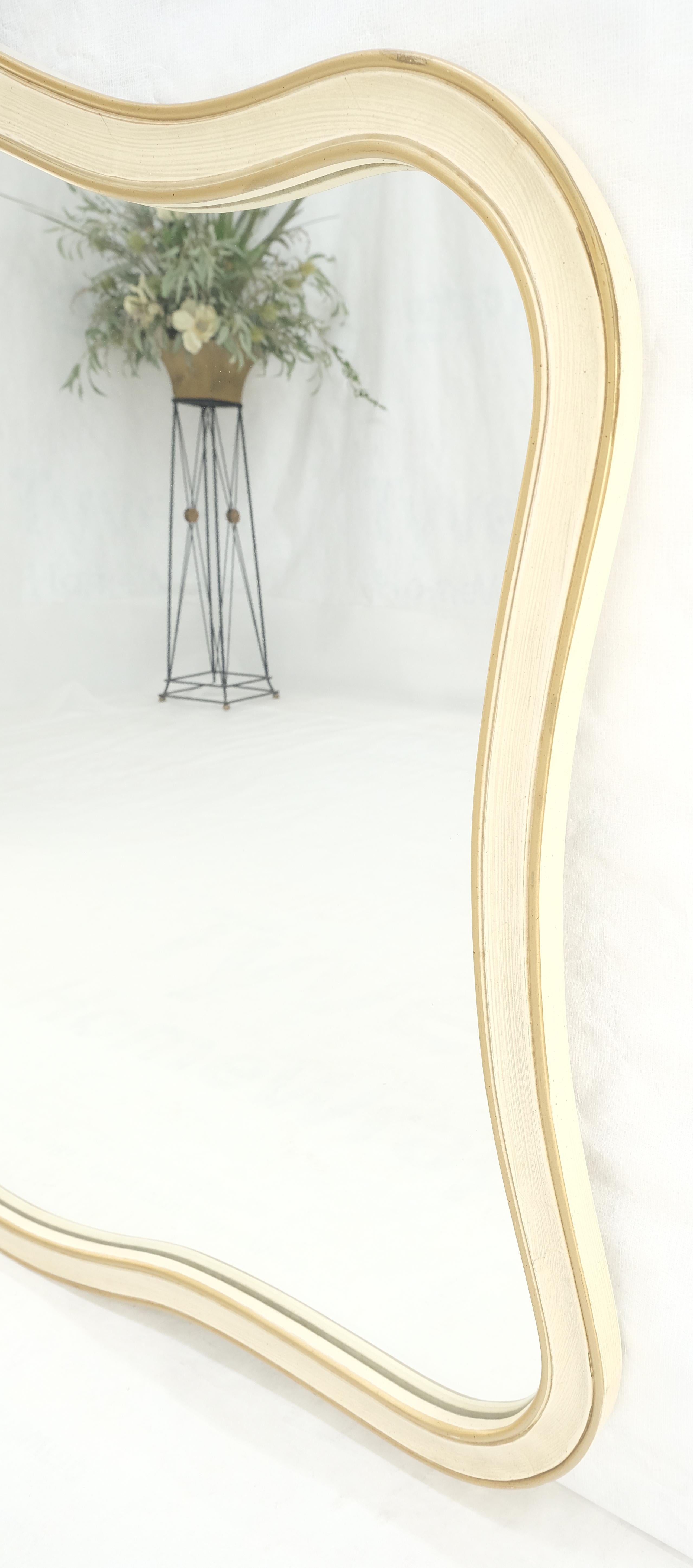 Carved Scallop Beige Gold Trip Country French Wall Mirror 