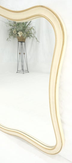 Carved Scallop Beige Gold Trip Country French Wall Mirror