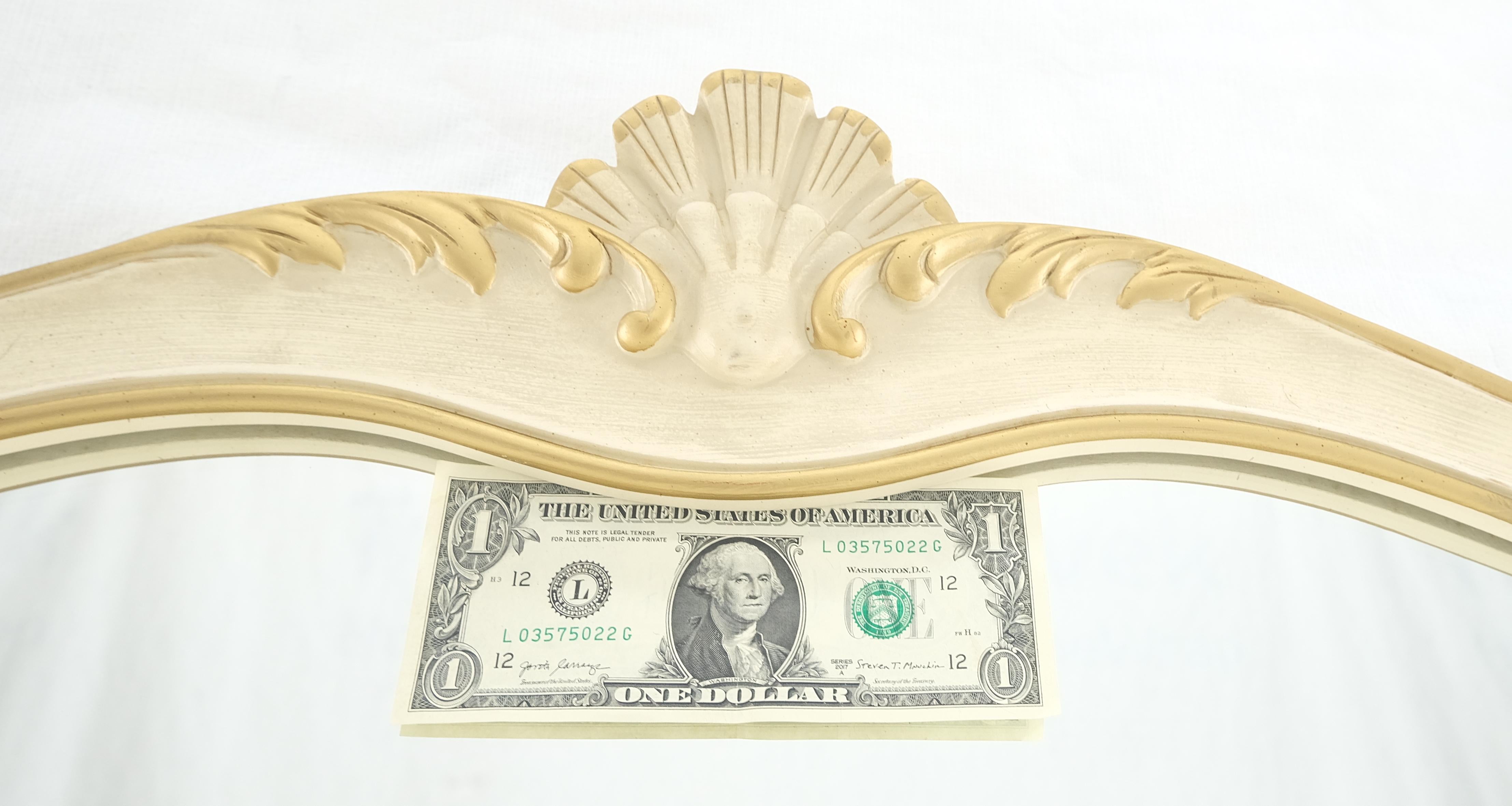20th Century Carved Scallop Beige Gold Trip Country French Wall Mirror For Sale