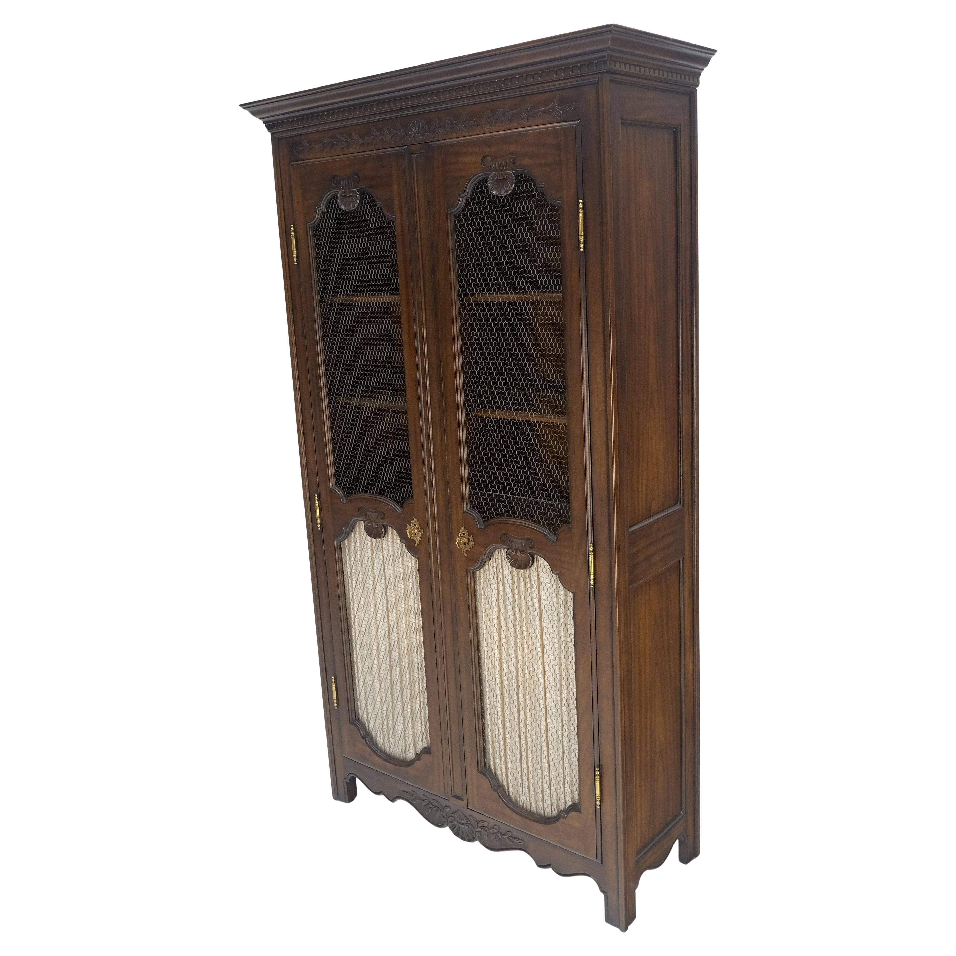¡Tallado Festones Decorado Doble Puertas Francés Armario China Gabinete Curio MINT!