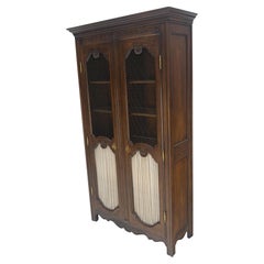 Carved Scallops Decorated Double Doors French Cupboard China Cabinet Curio MINT!