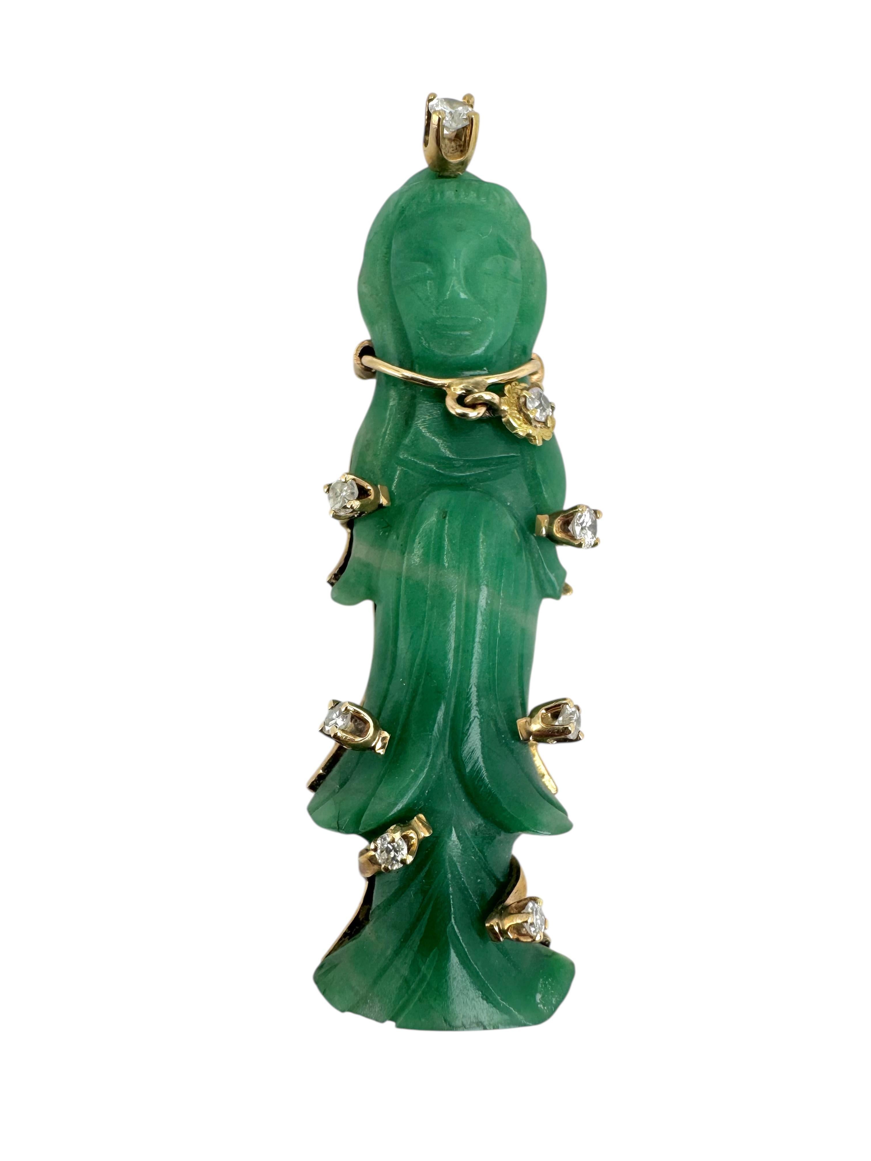 Femenino o masculino Alfiler Figura Serpentina Tallada con Detalles de Diamantes en Oro de 14K en venta