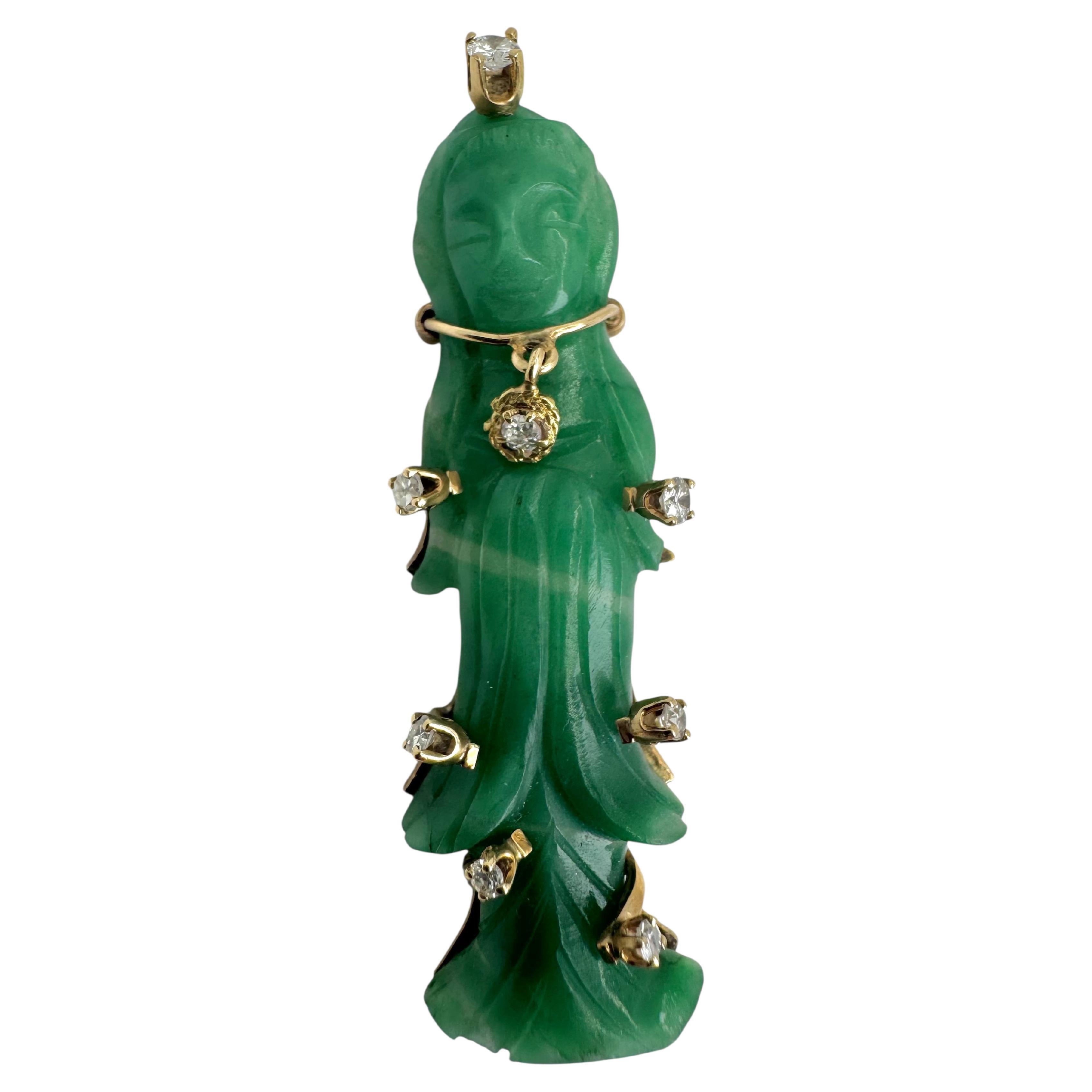 Alfiler Figura Serpentina Tallada con Detalles de Diamantes en Oro de 14K en venta
