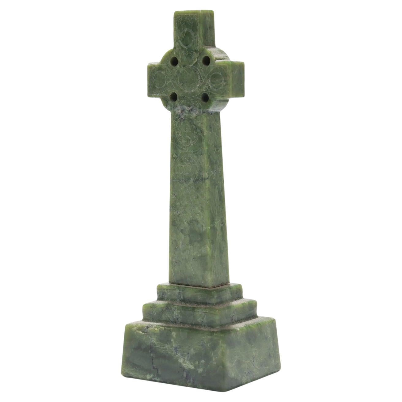 Carved Serpentine Hardstone Celtic Cross