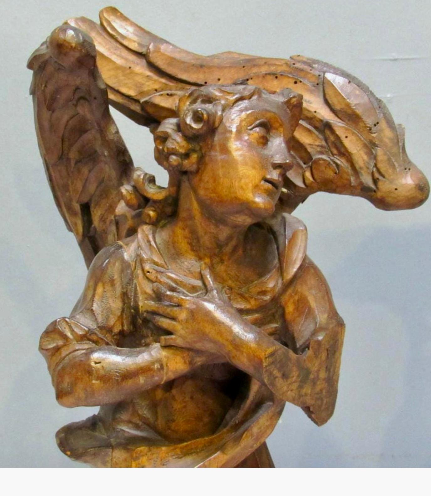 Carved Set of Walnut Archangels Figures Venetian School 5