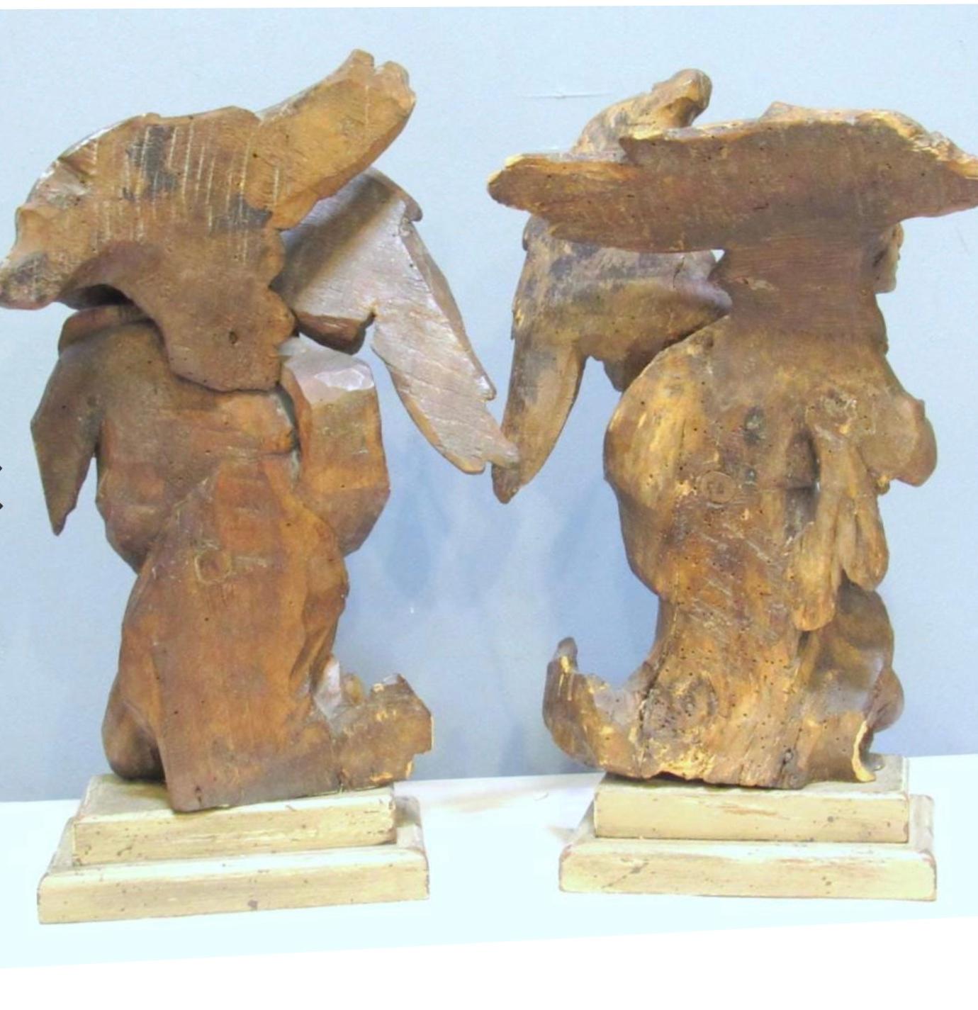 Carved Set of Walnut Archangels Figures Venetian School 7