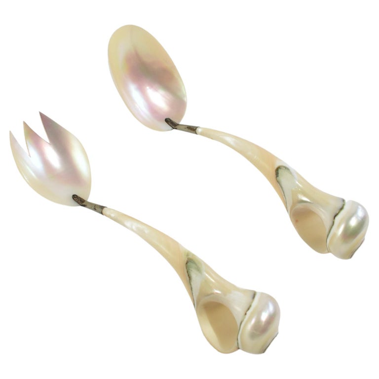 Serving Shell Carved Shell Serving Set at 1stDibs