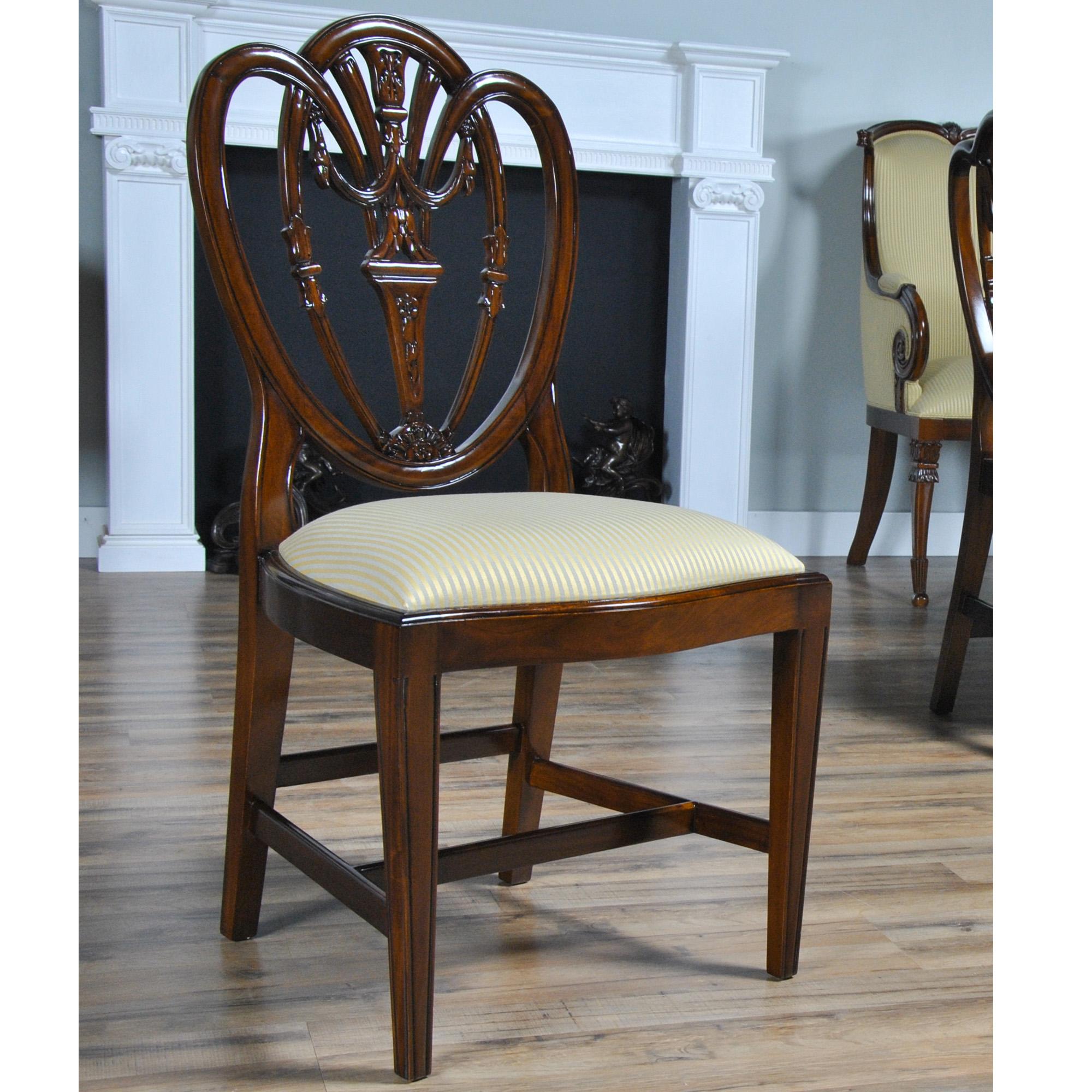 Carved Shield Back Chairs, Set of 10 For Sale 5