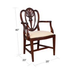 Carved Shield Back Chairs, Set of 10