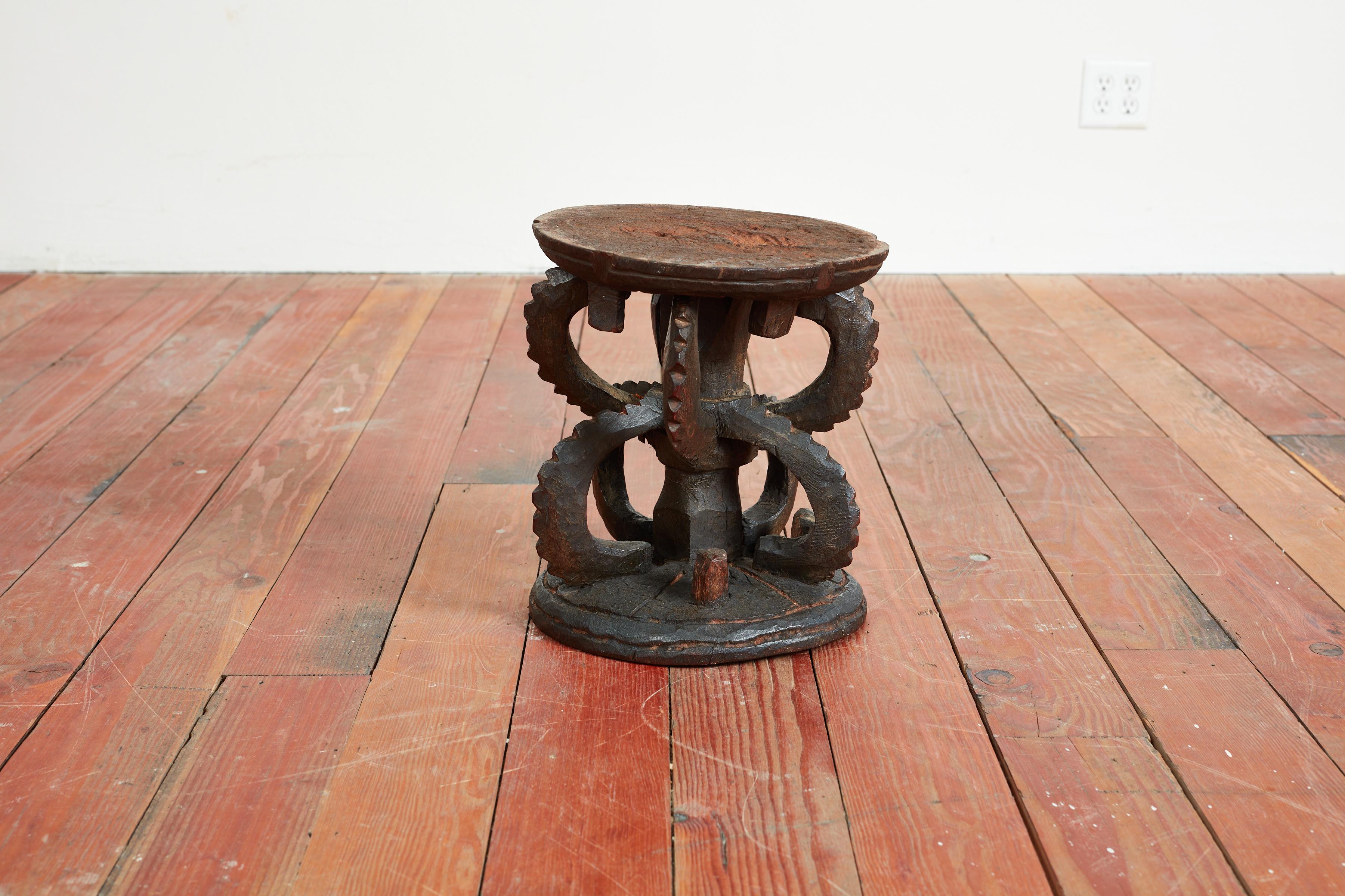 European Carved Side Stool For Sale