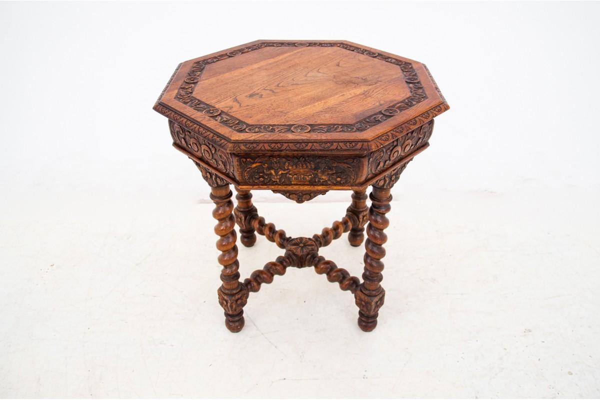 Gothic Revival Carved Side Table, France, circa 1910 For Sale