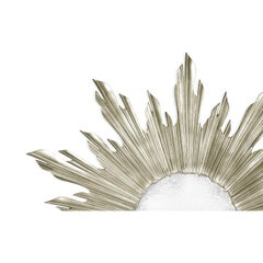 Carved Silver Gilt Sunburst Mirror
