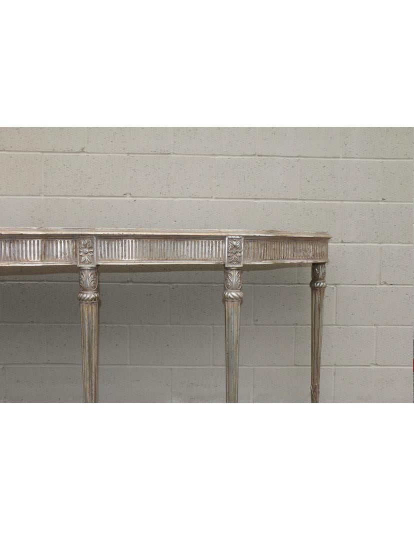 Late 20th Century Carved Silver Wood Console Table