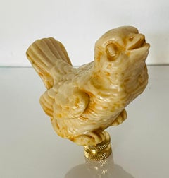 Carved Singing Sparrow Figurine Lamp Finial