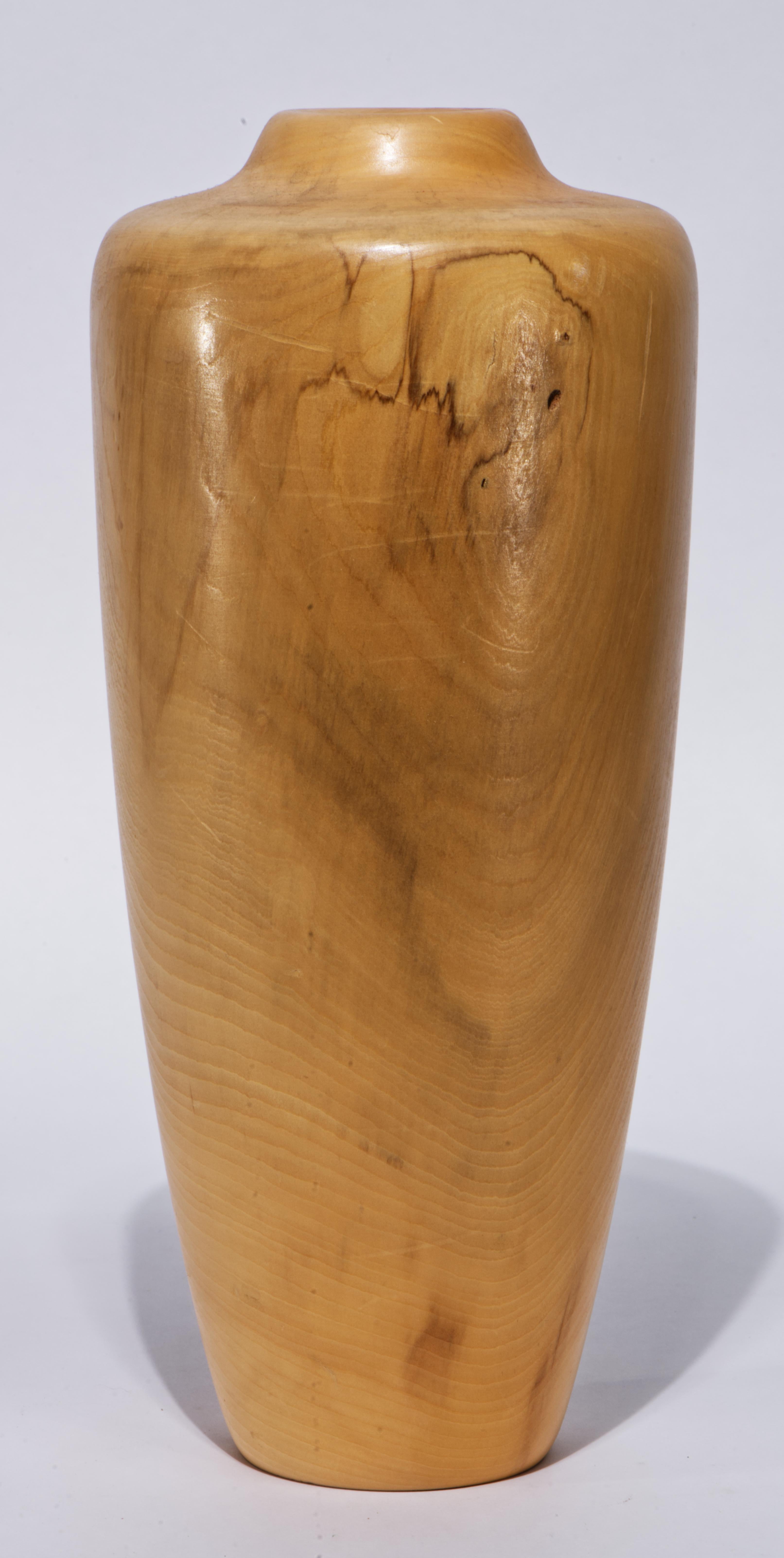 Carved Solid Maple Wood Vase, American Studio Crafts For Sale 4