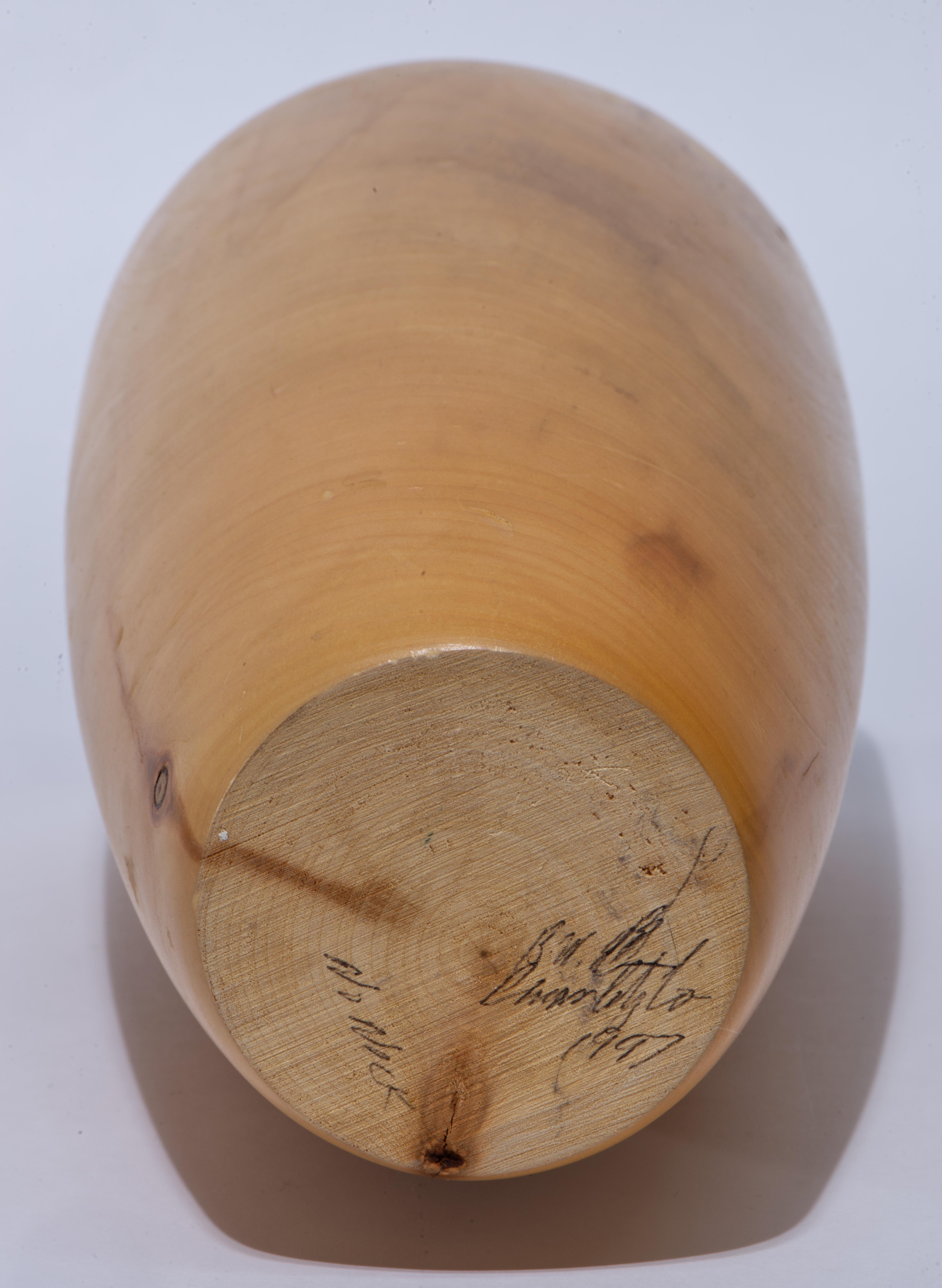 Carved Solid Maple Wood Vase, American Studio Crafts For Sale 1