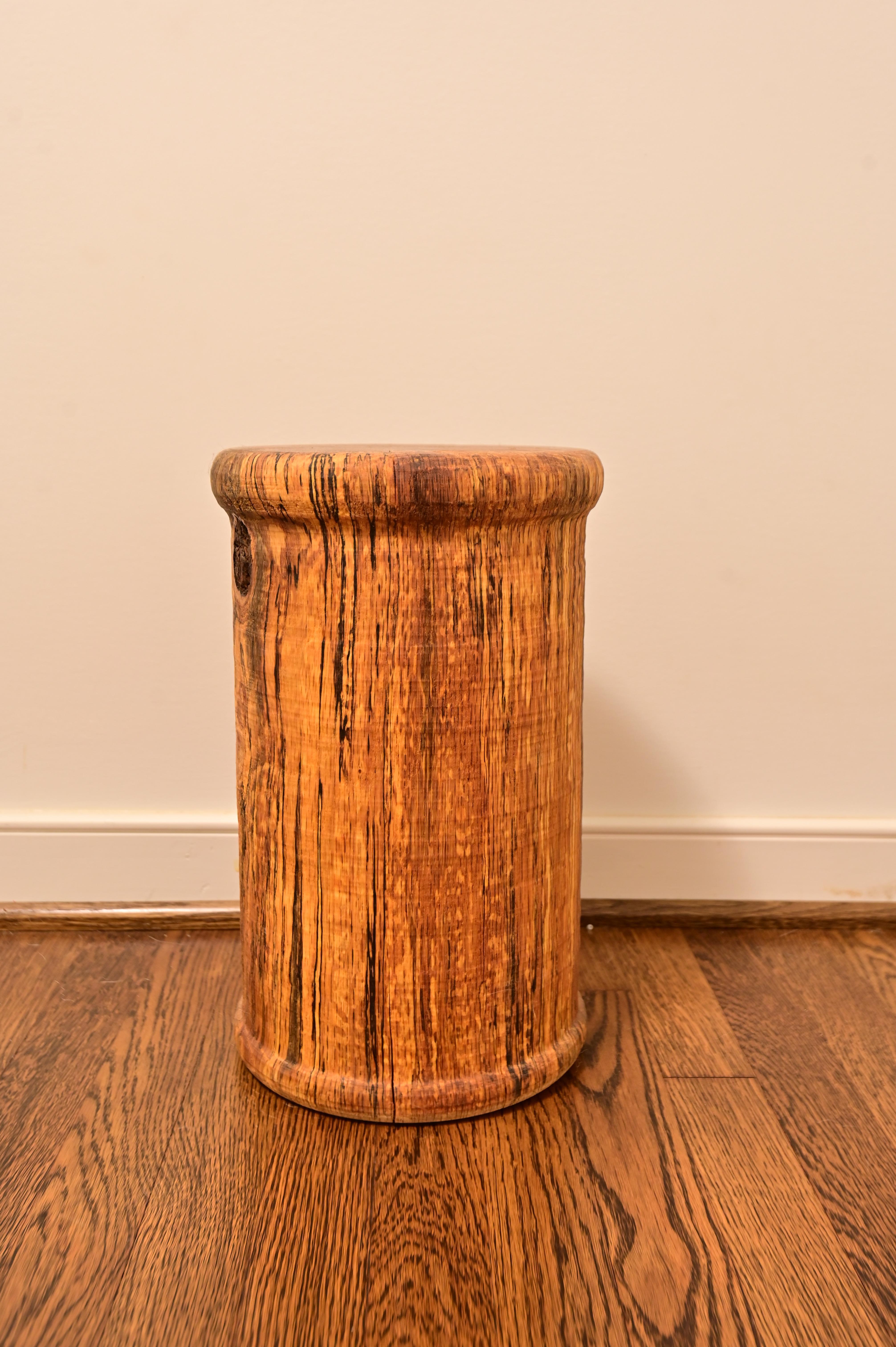 Carved Solid Oak Brutalist End Table In New Condition For Sale In Richmond, VA