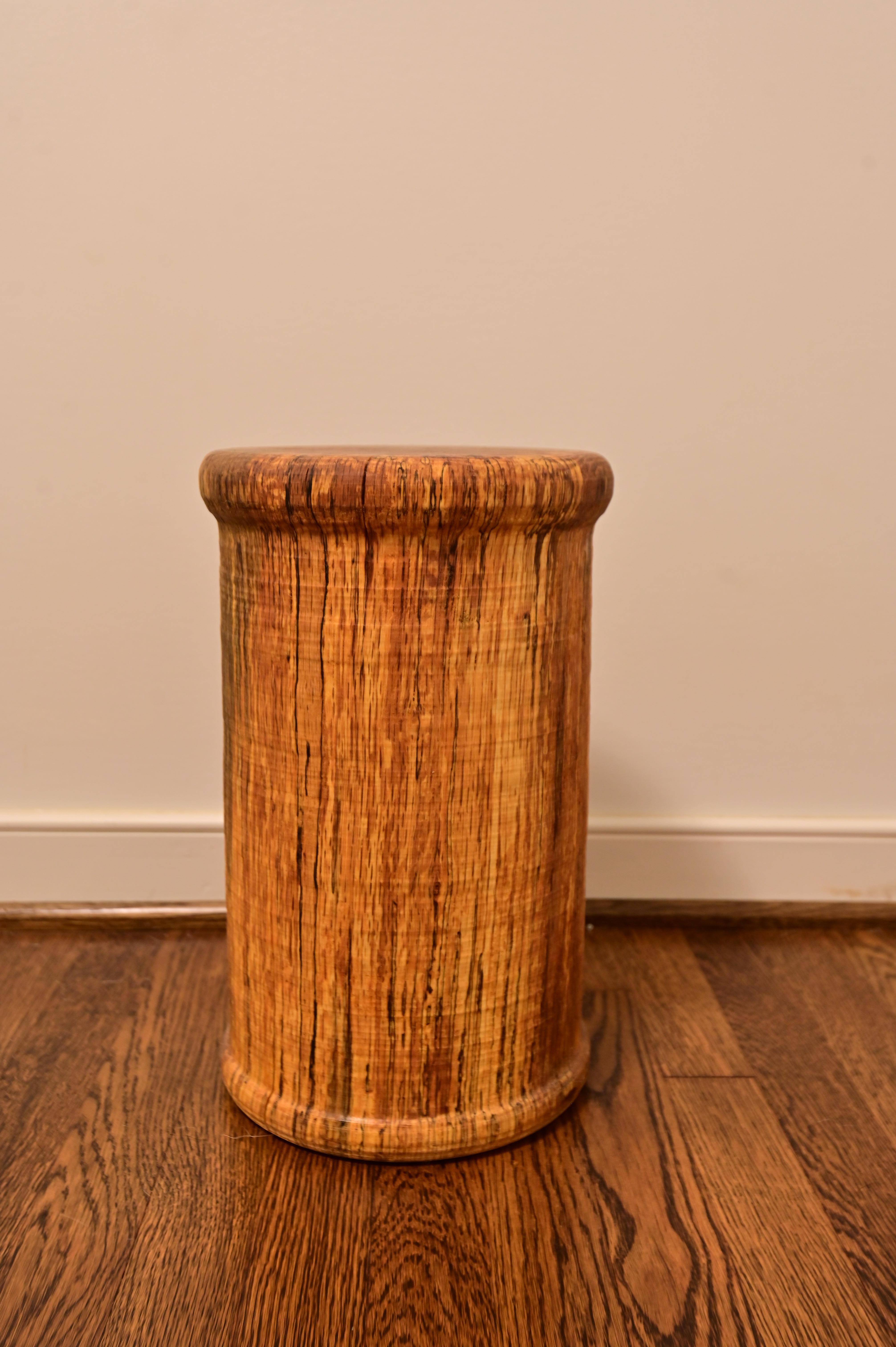 Carved Solid Oak Brutalist End Table For Sale 1