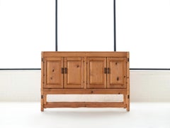 Carved Solid Pine & Rosewood French Style 4-Door Sideboard / Credenza, 1980s