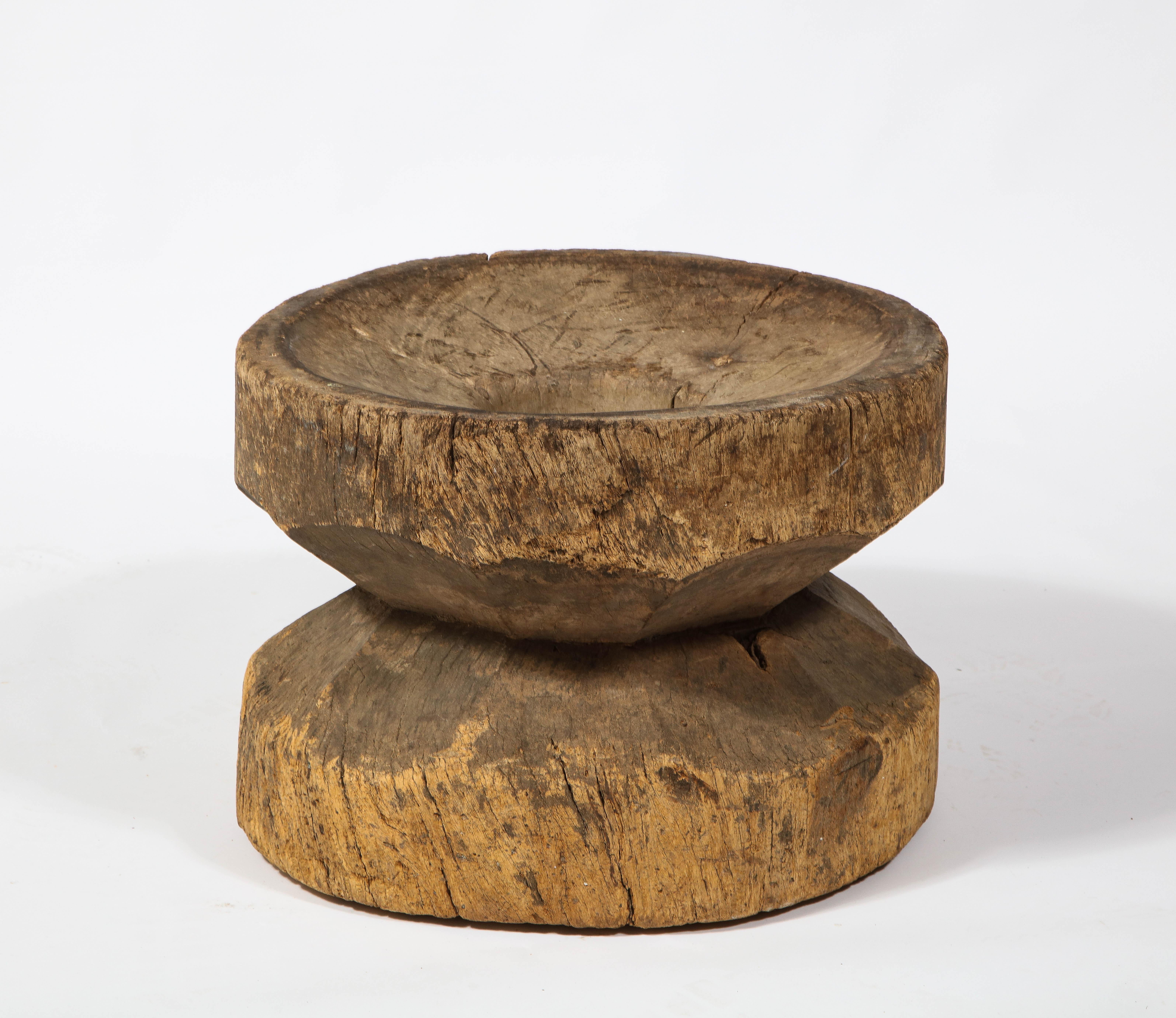 Carved Solid Rustic Organic Tree Trunk Table Stool, Africa, 1950's 5