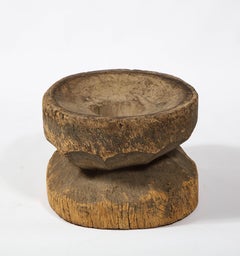 Carved Solid Rustic Organic Tree Trunk Table Stool, Africa, 1950's