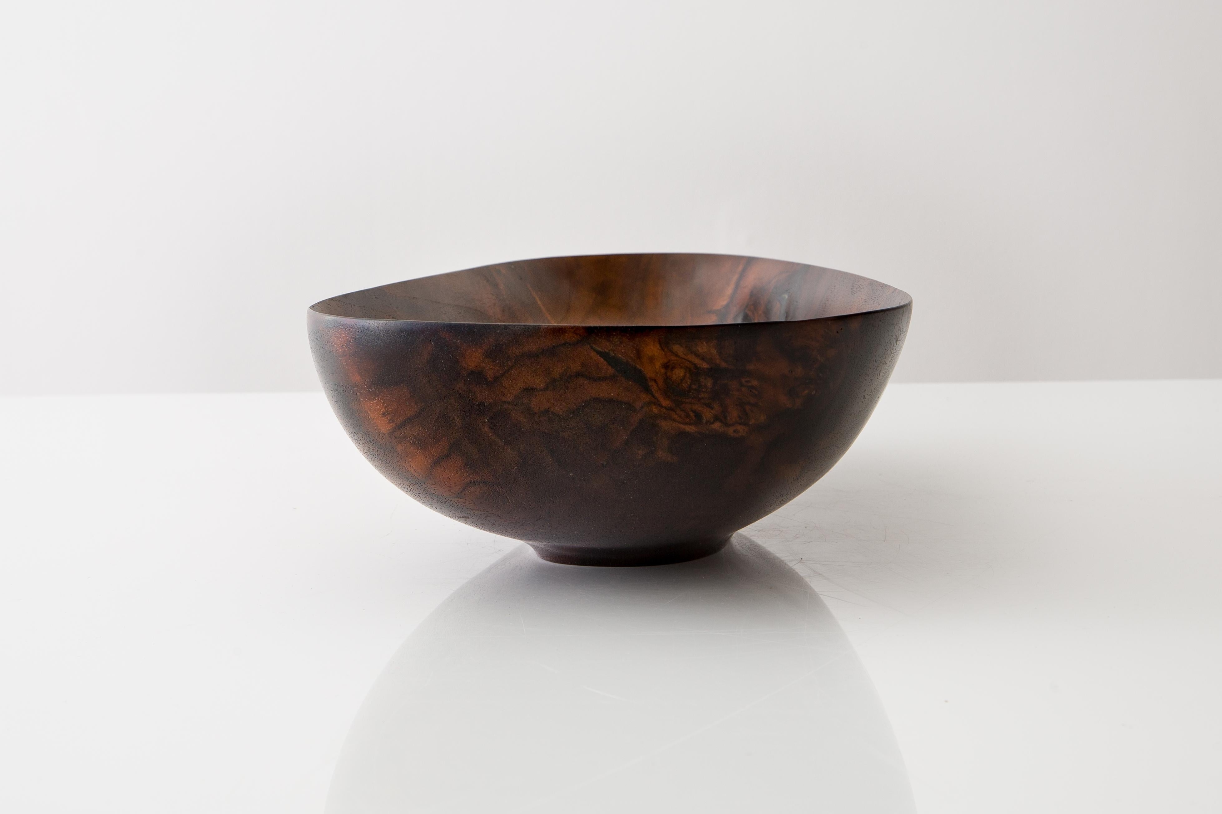 CARVED Solid Walnut Asymmetrical Bowl, by Richard Haining, Available Now 1