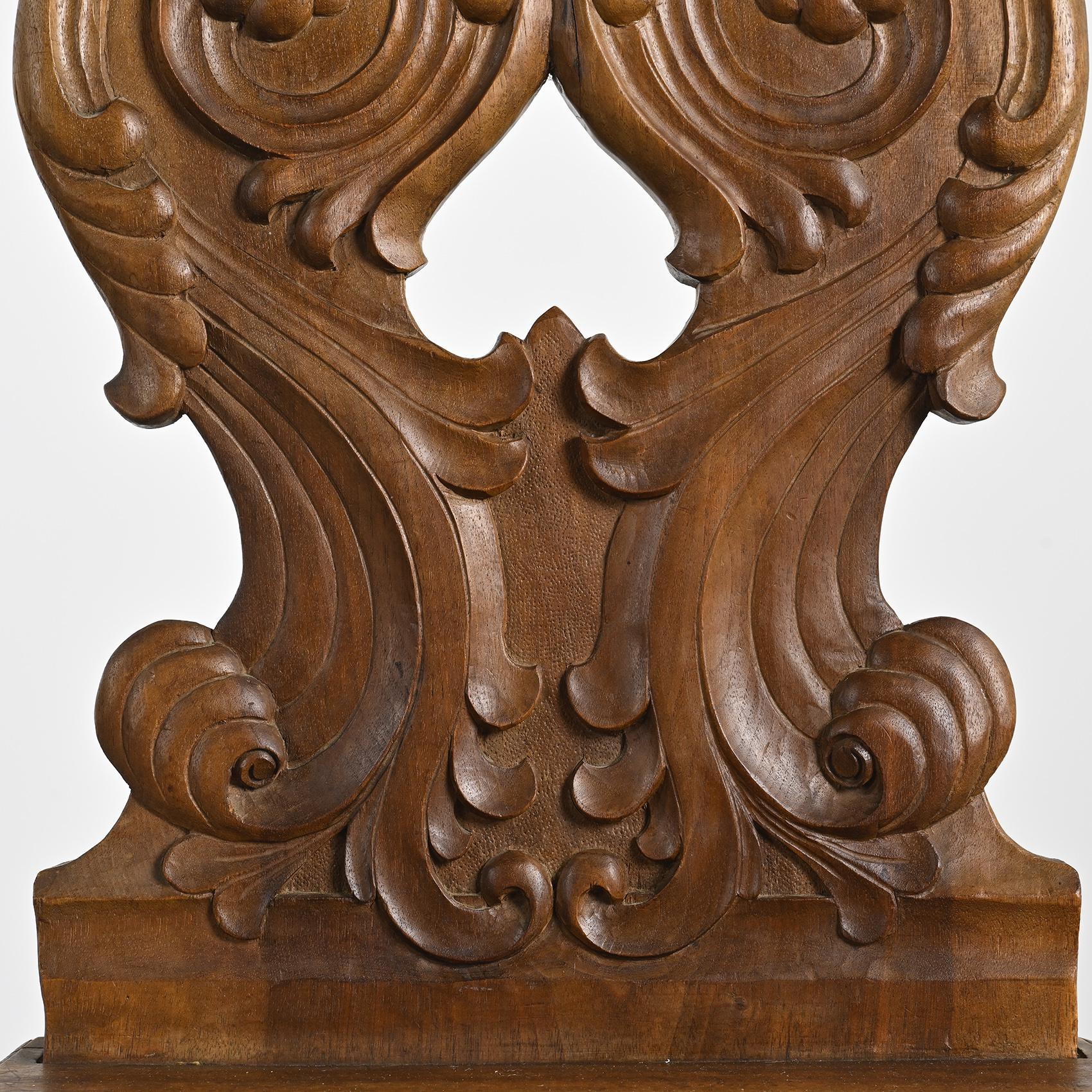 Carved Solid Wood Escabelle, Alps, 20th Century For Sale 1