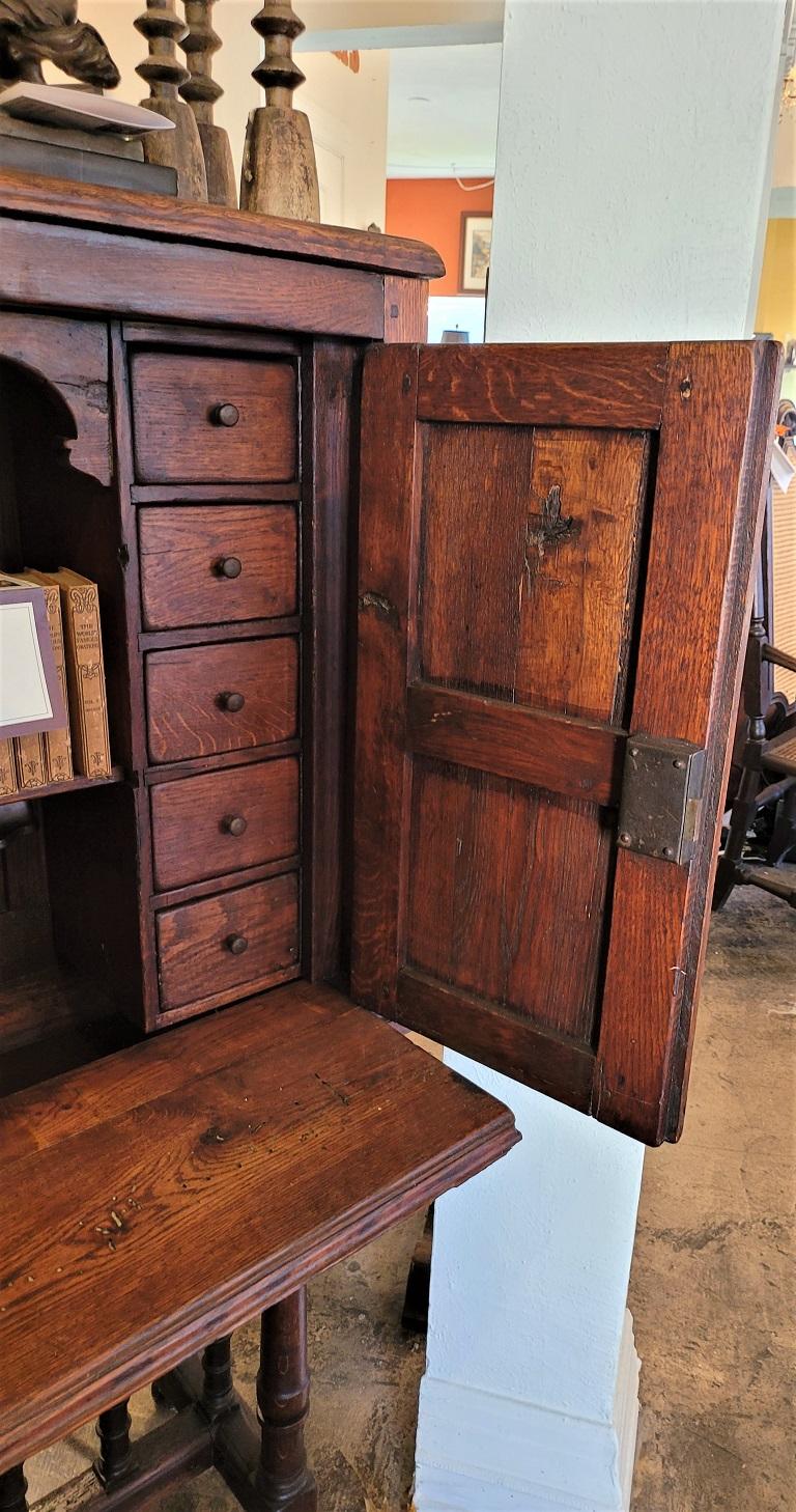 Carved Spanish Oak Writing Cabinet, Estate of Vincente Blasco Ibanez For Sale 2