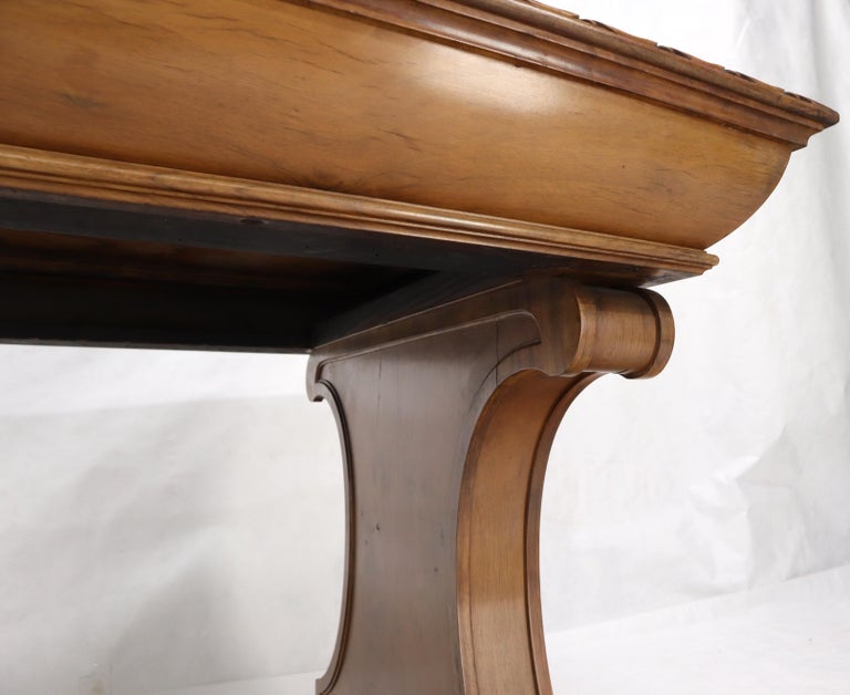 Carved Spanish or Italian Walnut Library Table Desk Heavy Carved Base For Sale 6
