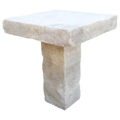 Carved Square Top French Limestone Bistro Table