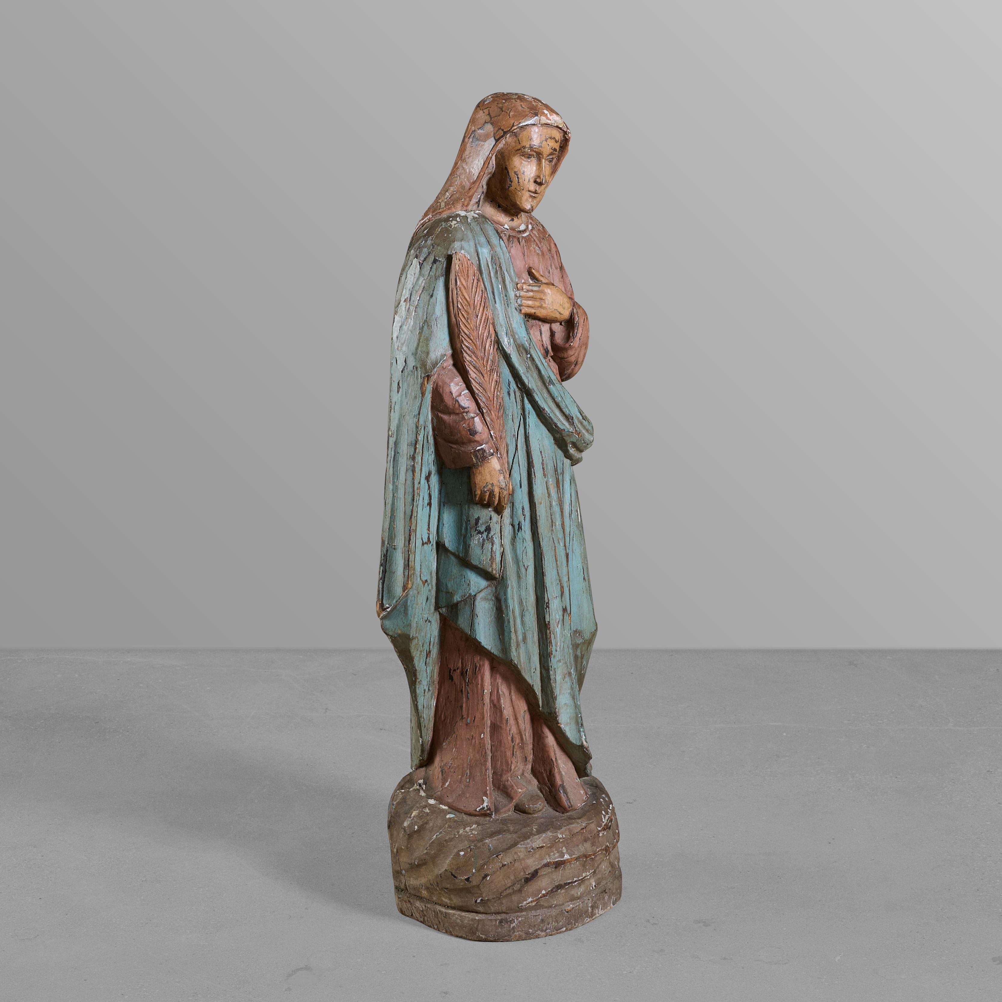 Geschnitzte Statue eines Heiligen (Italienisch) im Angebot