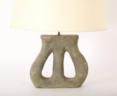 Carved Stone Abstract Lamp, France 1950's