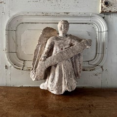 Carved Stone Angel Holding a Phylactery, 16th Century