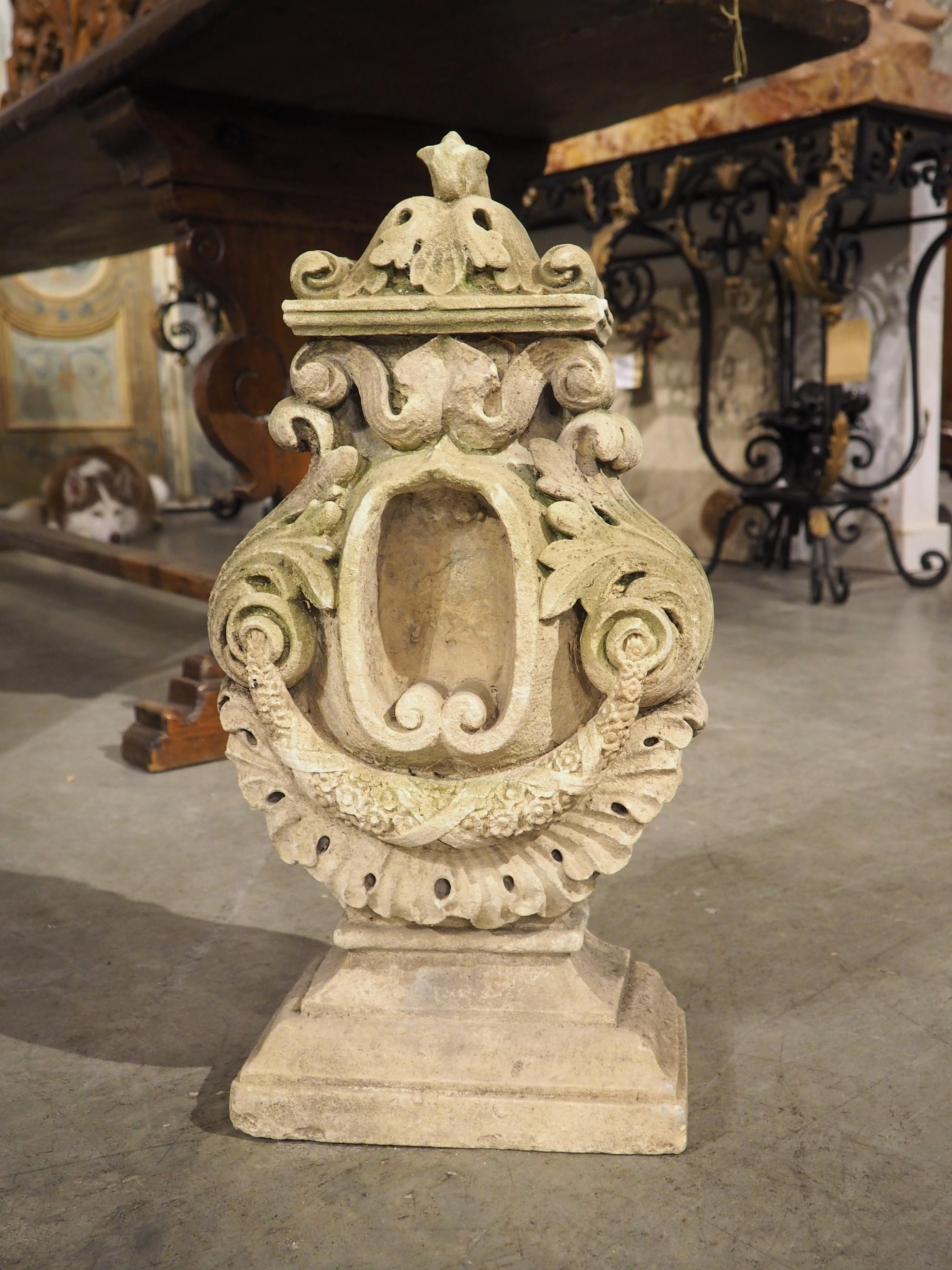 French Carved Stone Architectural Ornament, France Circa 1850 For Sale