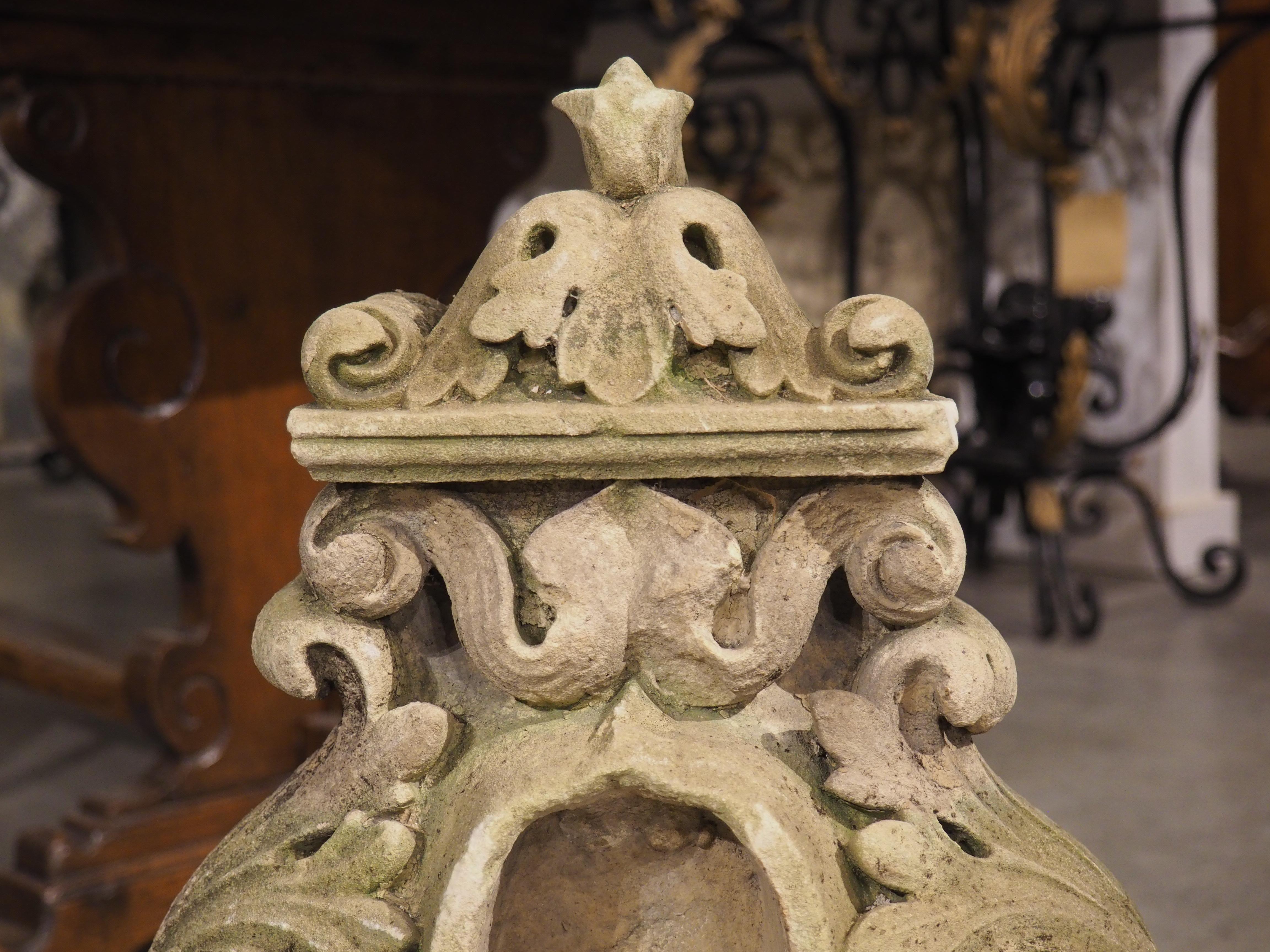 Carved Stone Architectural Ornament, France Circa 1850 In Good Condition For Sale In Dallas, TX