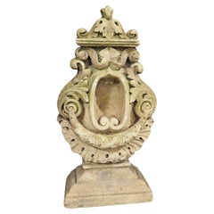 Vintage Carved Stone Architectural Ornament, France Circa 1850