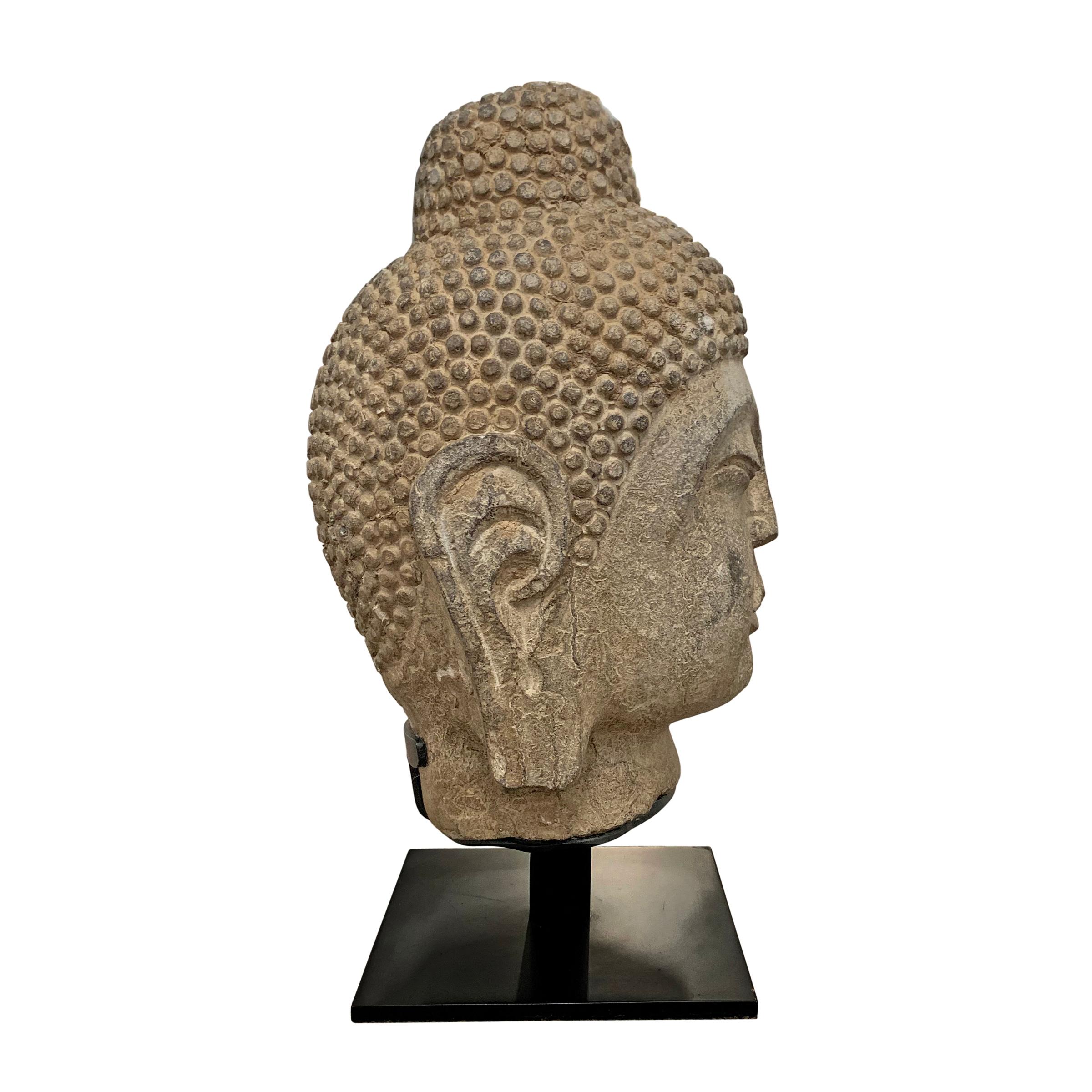 Han Carved Stone Buddha Head