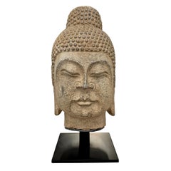 Carved Stone Buddha Head