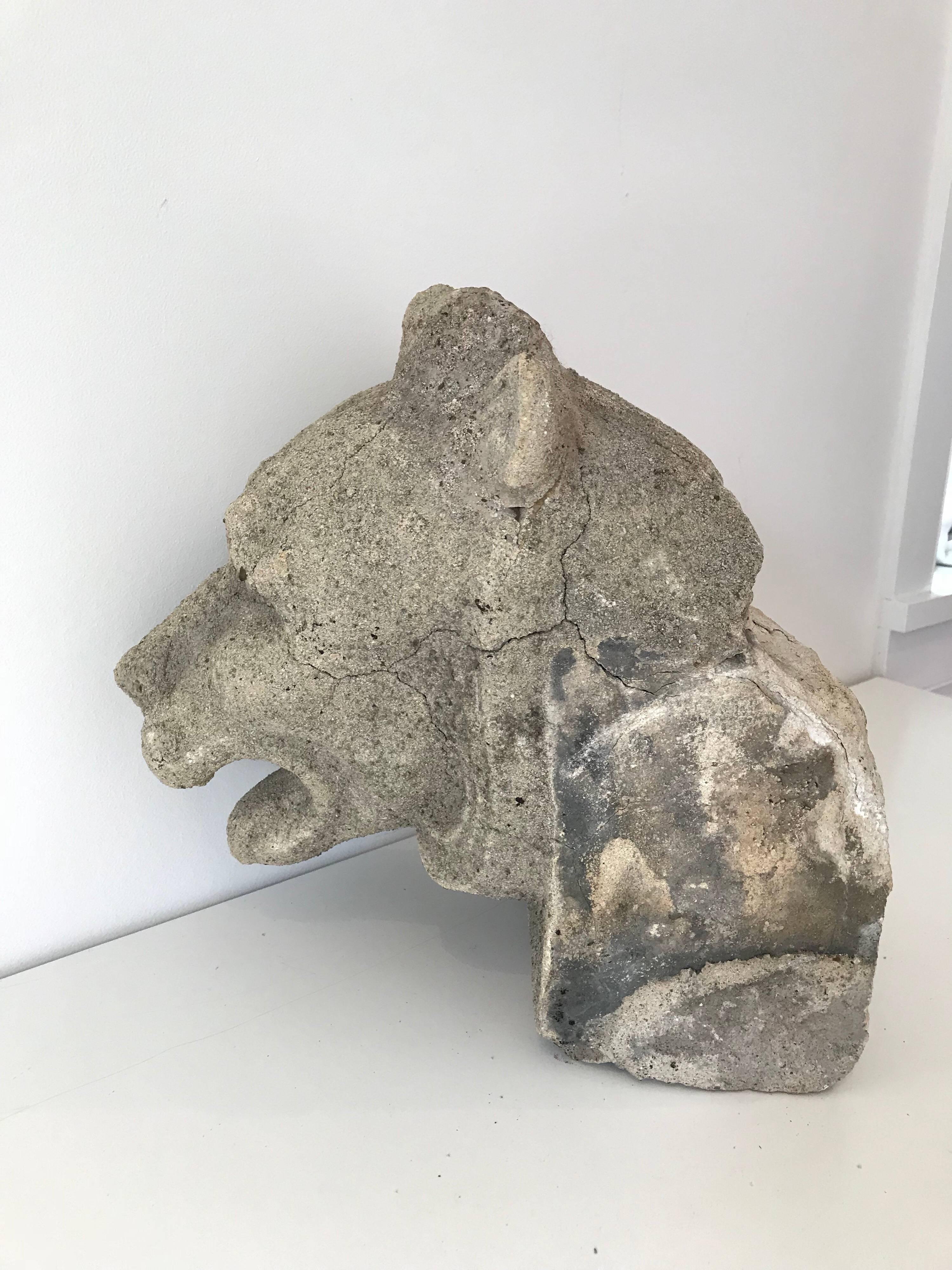 Carved Stone Building Fragment of a Lion (Kunststein)