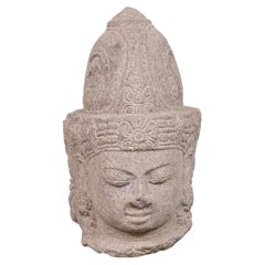 Carved Stone Bust Of The Buddha