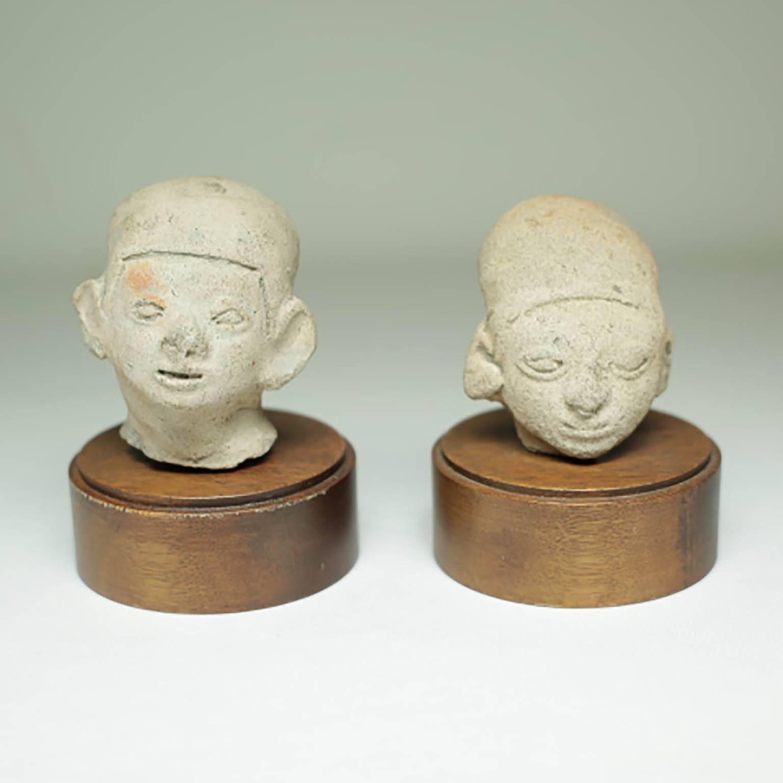 Carved Stone Colombian Tumaco Culture Mounted Heads, circa 100 AD-1600 AD 7