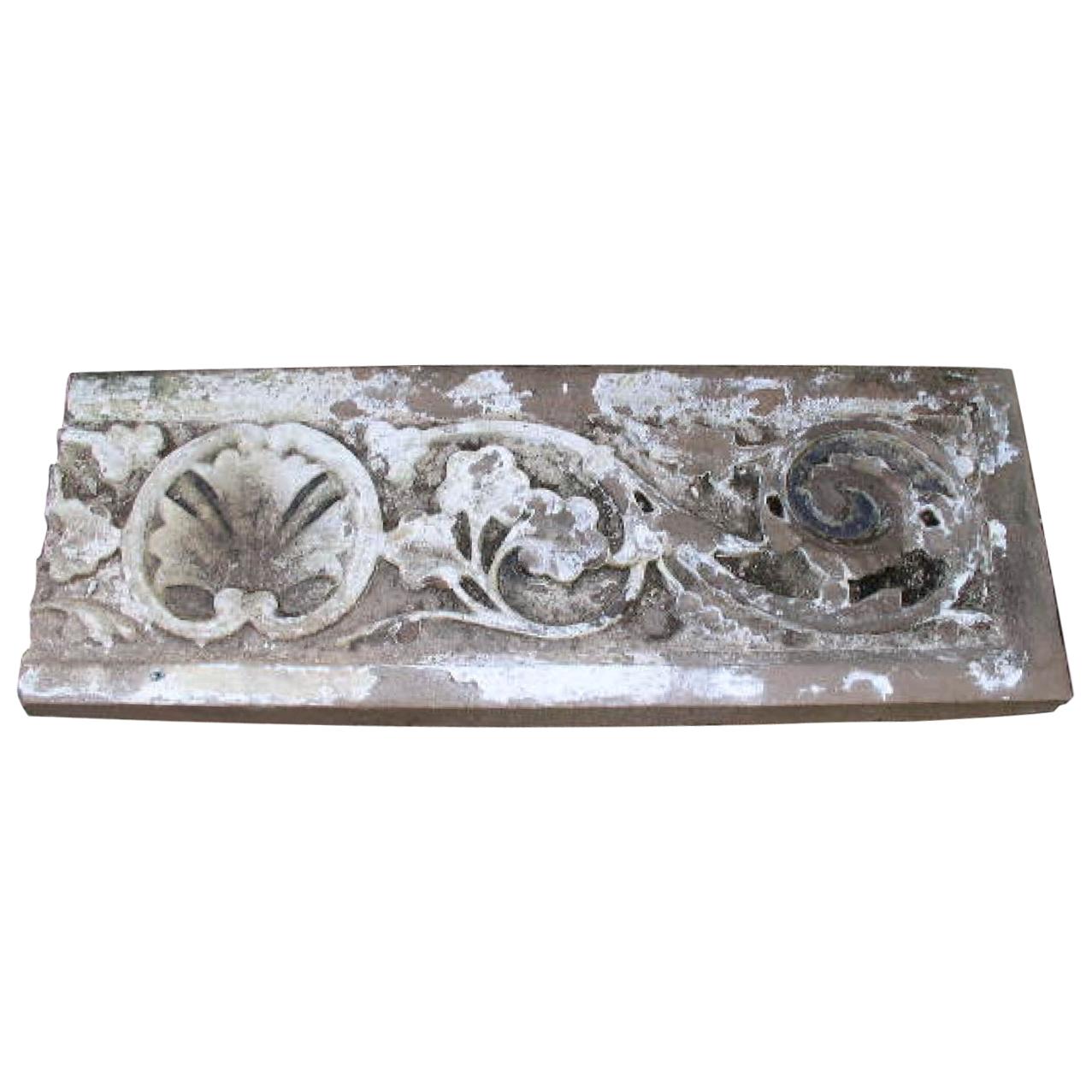 Carved Stone Frieze, 20th Century For Sale