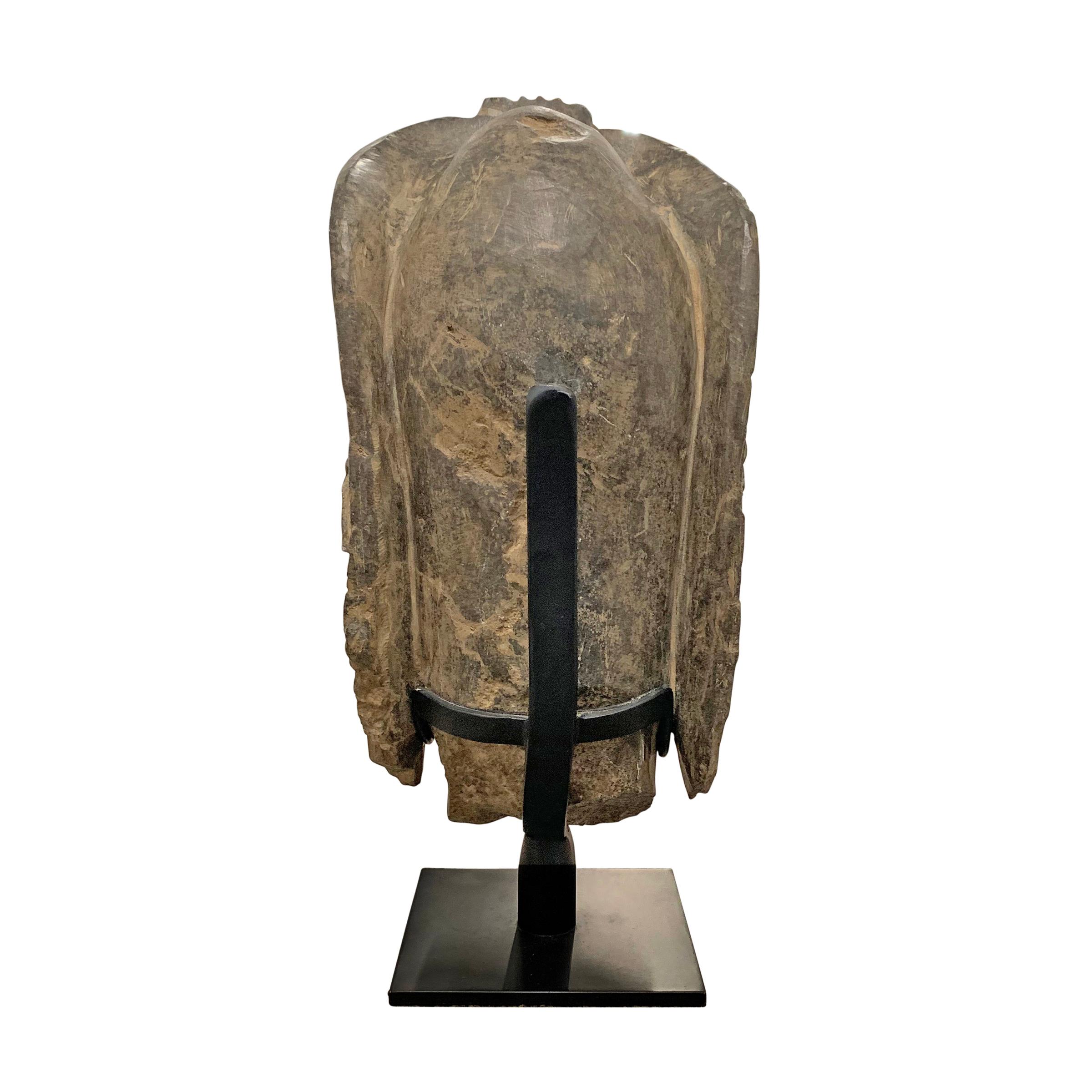 Limestone Carved Stone Guanyin Head