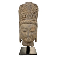 Carved Stone Guanyin Head