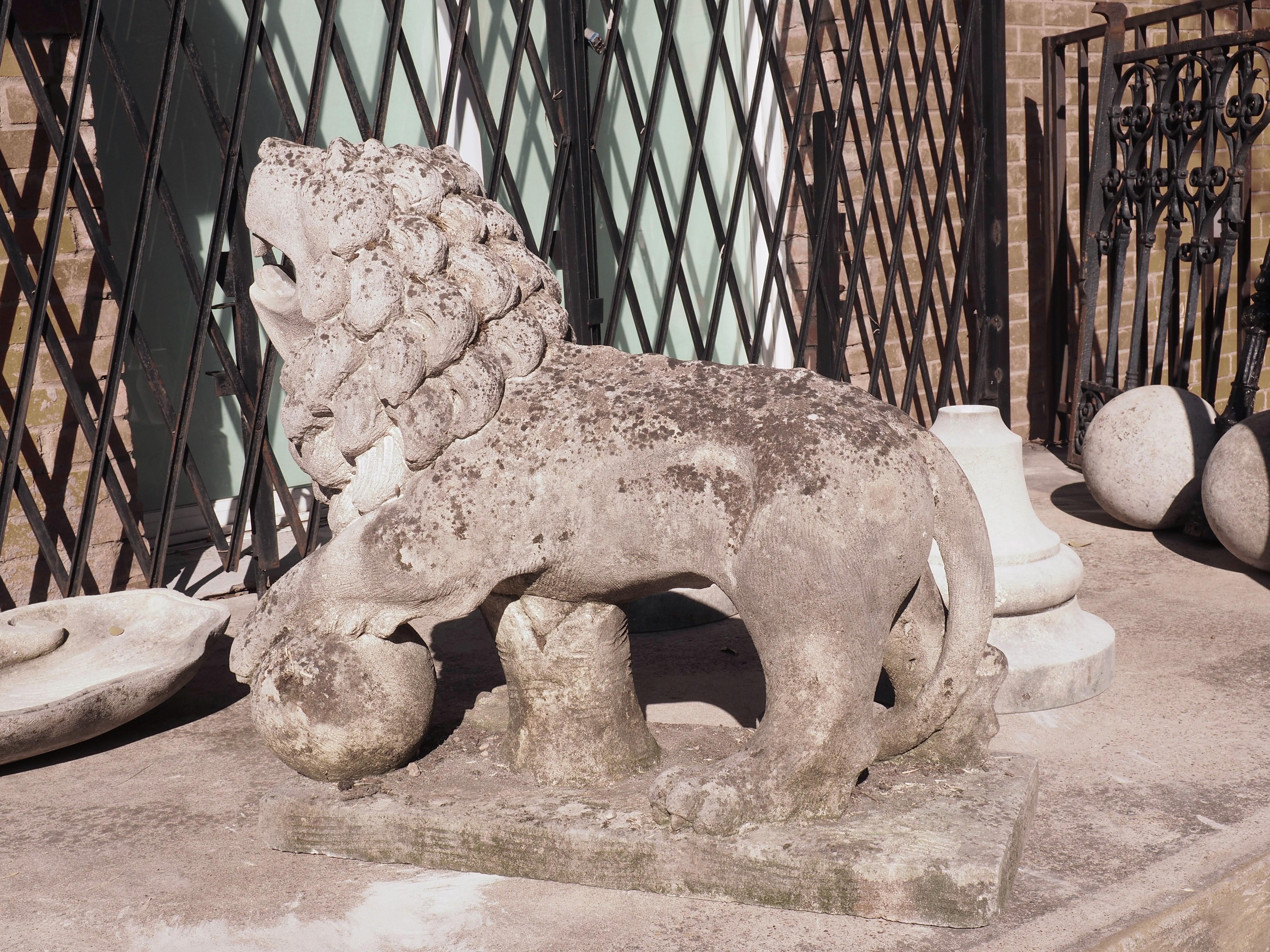 Carved Stone Medici Lion Fountain Element from Veneto, Italy 7