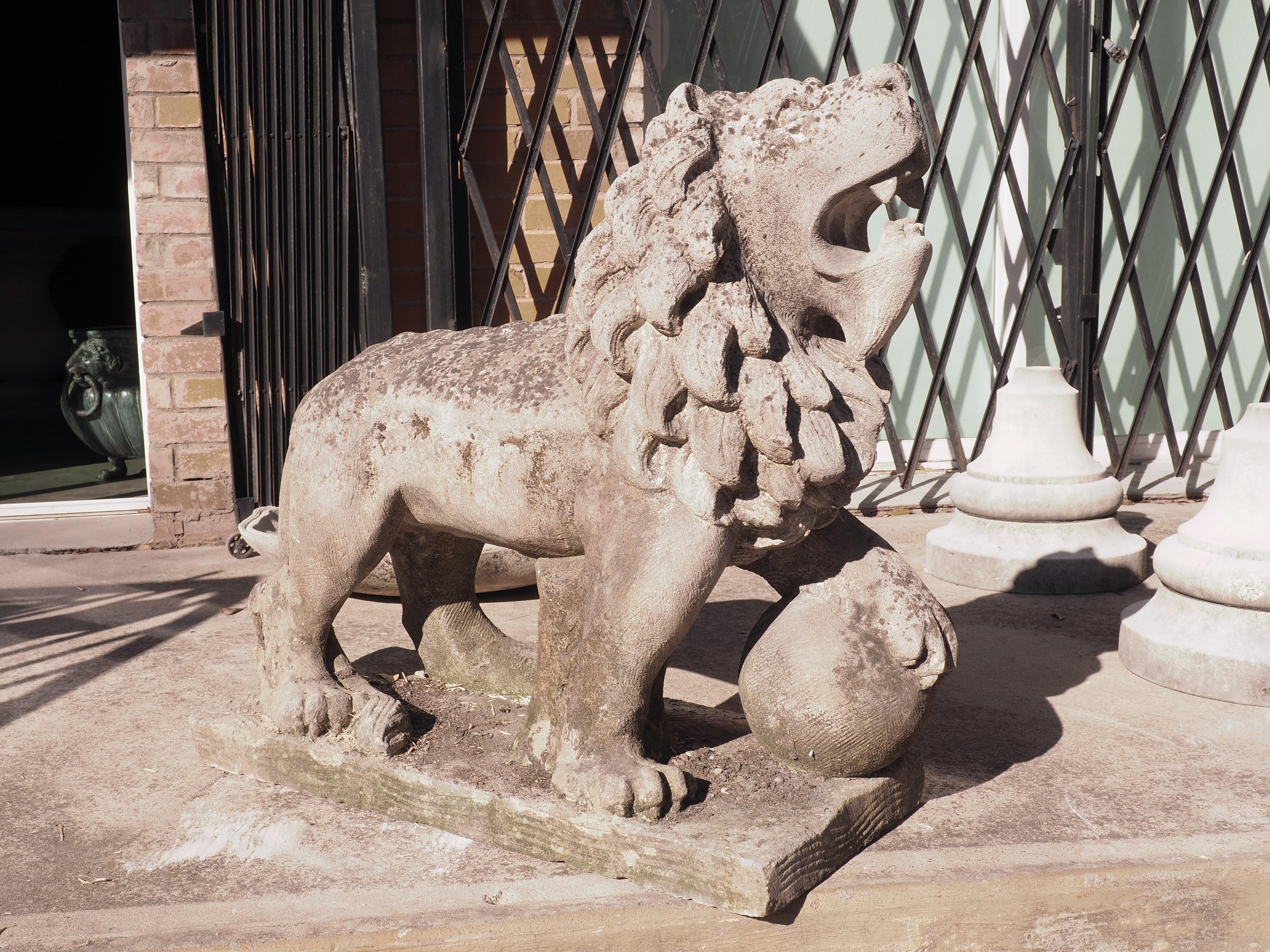 Carved Stone Medici Lion Fountain Element from Veneto, Italy 11