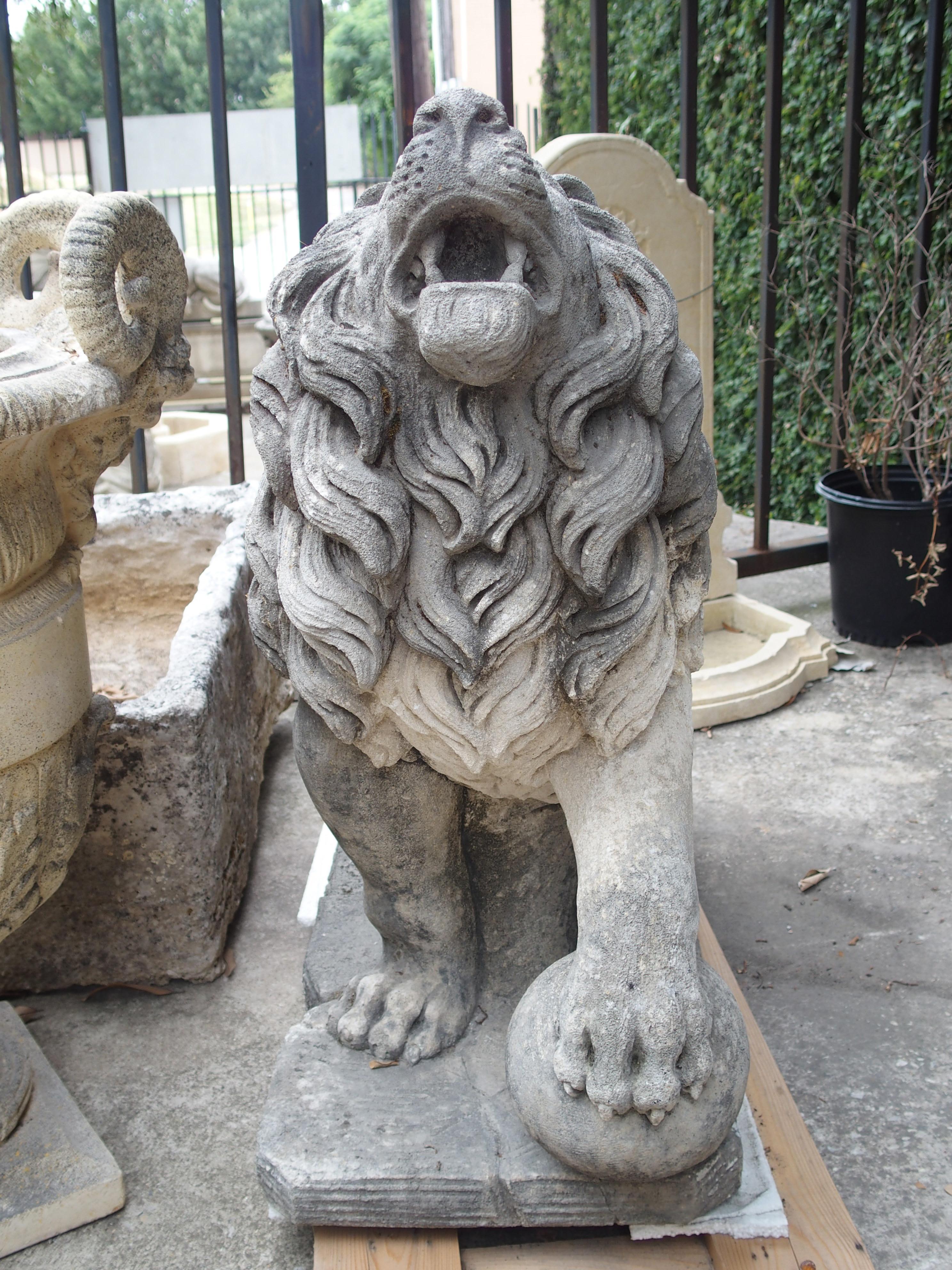 Carved Stone Medici Lion from Italy 3
